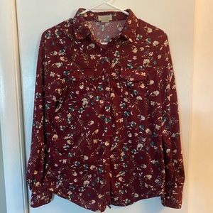 Passport button down floral top